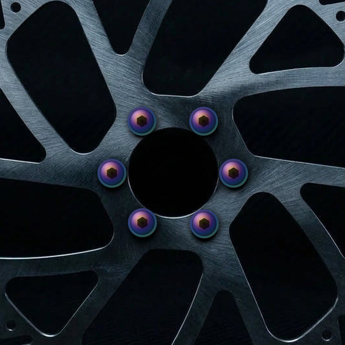 Ultra Bee 240mm rotor with Rainbow titanium rotor bolts installed