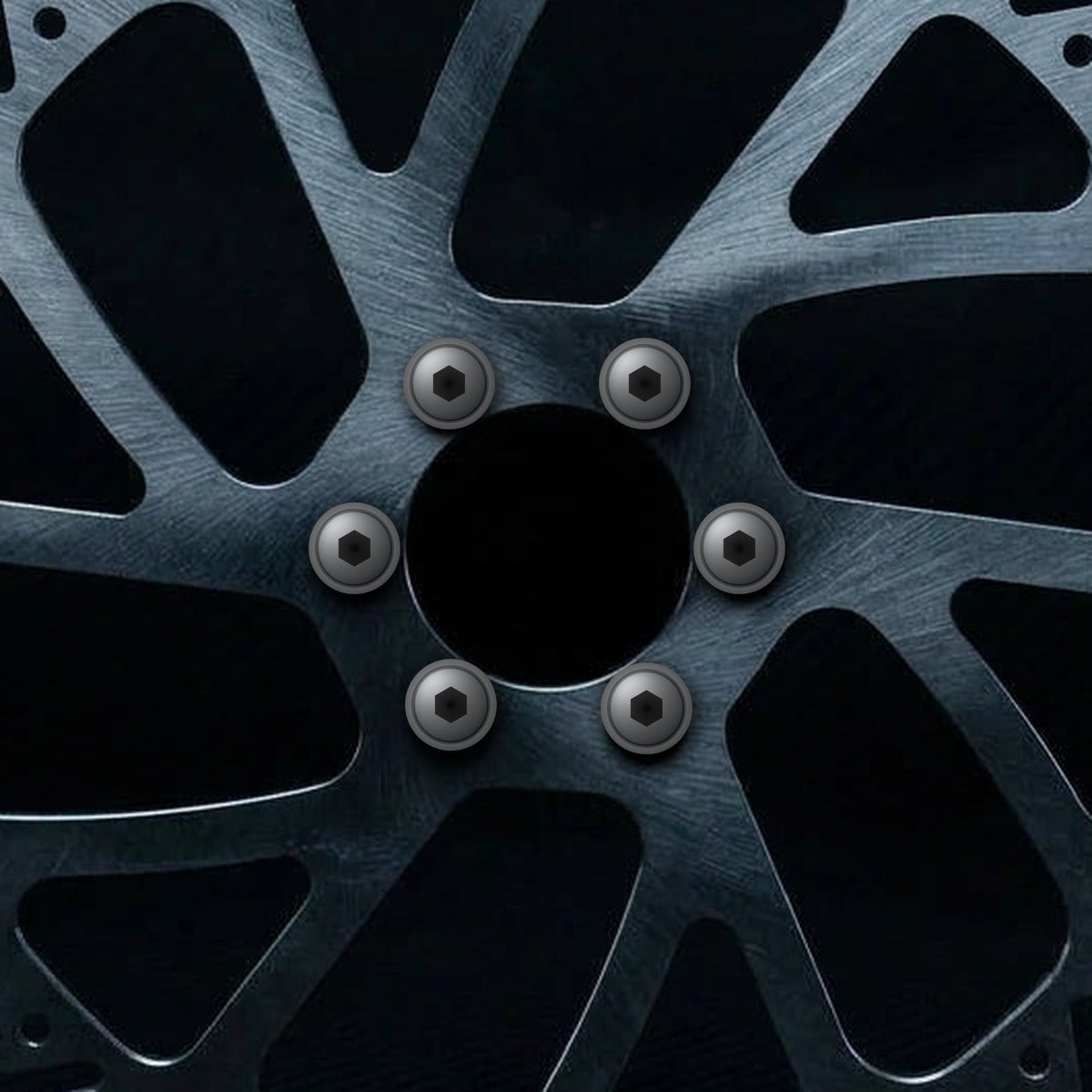 Ultra Bee 240mm rotor with Silver (raw) titanium rotor bolts installed