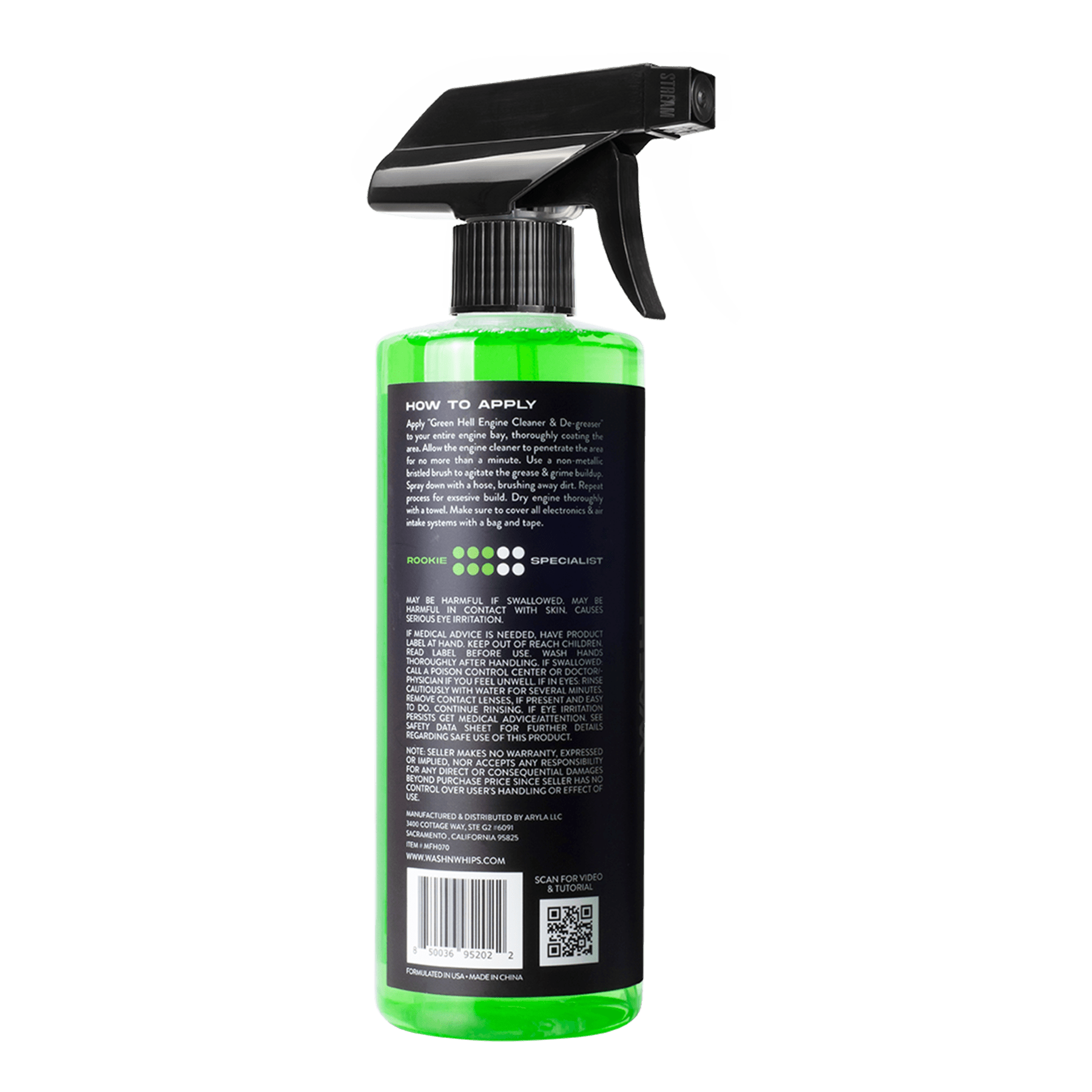 WASH&WHIPS Green Hell Engine Cleaner & Degreaser