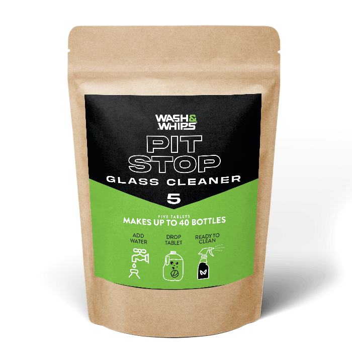 WASH&WHIPS Pit Stop Glass Cleaner / All Surface Cleaner Refill Tablets (Makes 5 Gallons)