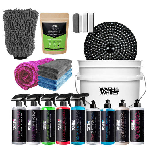 WASH&WHIPS Quick Detailing Pro Kit for Auto Detailing - 16 - Piece Complete Car Care Set
