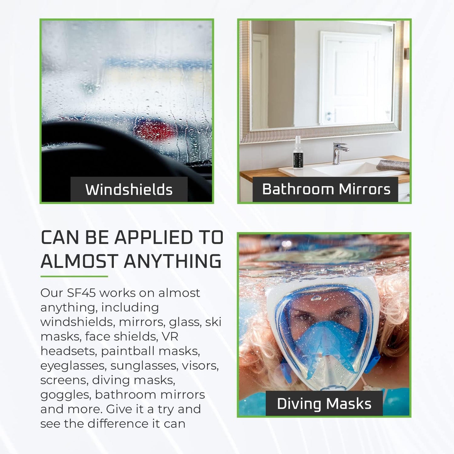 WASH&WHIPS SF45 Anti - Fog For Car Windshields